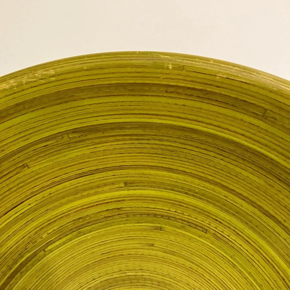 Pottery Barn 12” Bamboo Bowl Green